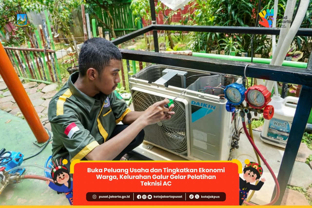 Buka Peluang Usaha dan Tingkatkan Ekonomi Warga, Kelurahan Galur Gelar Pelatihan Teknisi AC
