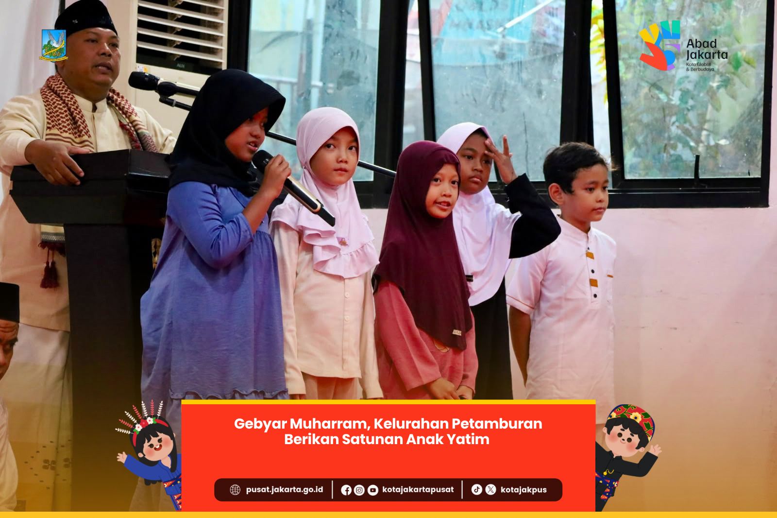 Gebyar Muharram, Kelurahan Petamburan Berikan Santunan Anak Yatim
