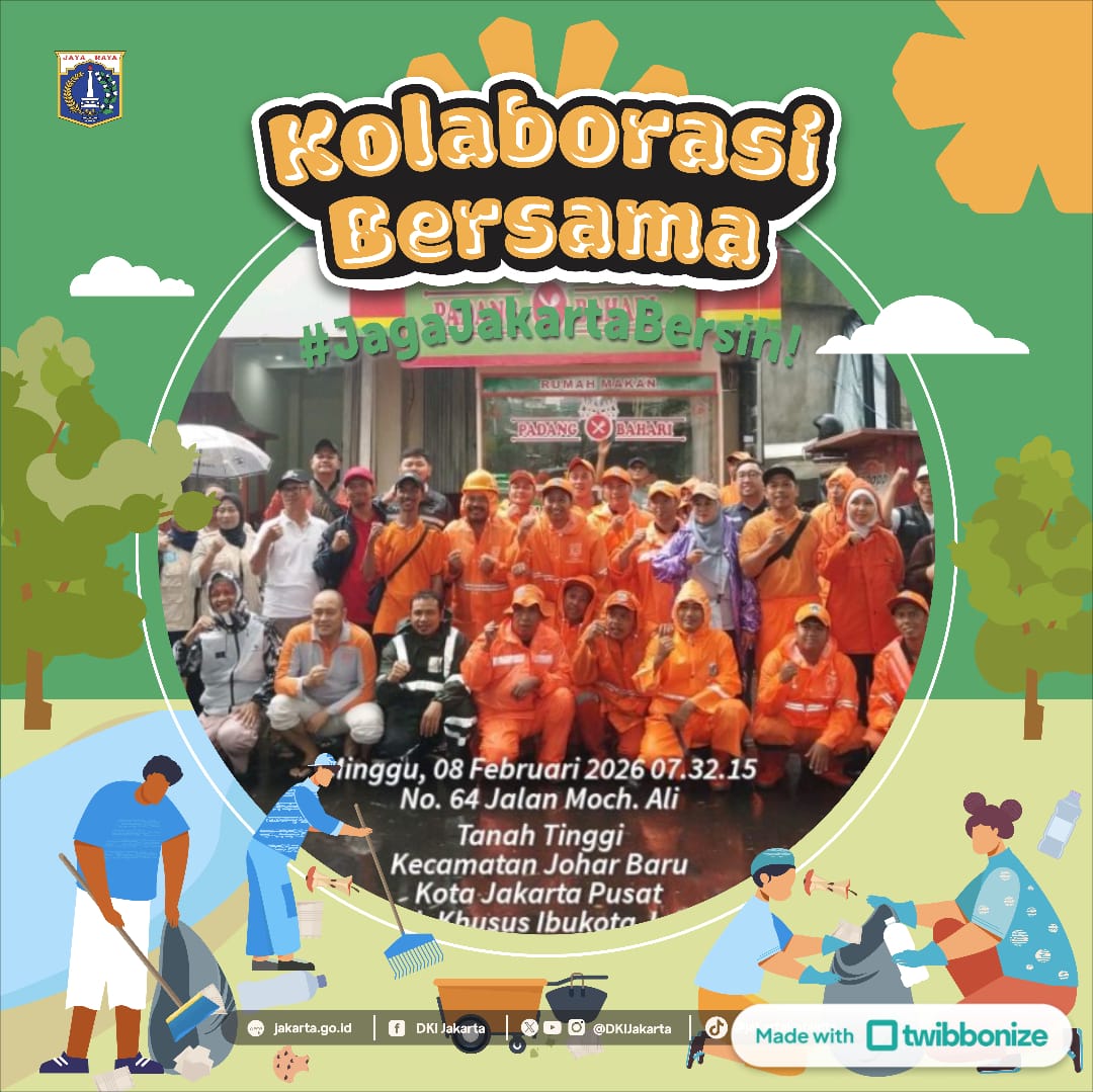 Sinergi Aparatur dan Warga, 11 m³ Sampah Diangkut dalam Kerja Bakti Jaga Jakarta Bersih di RW 05 Tanah Tinggi