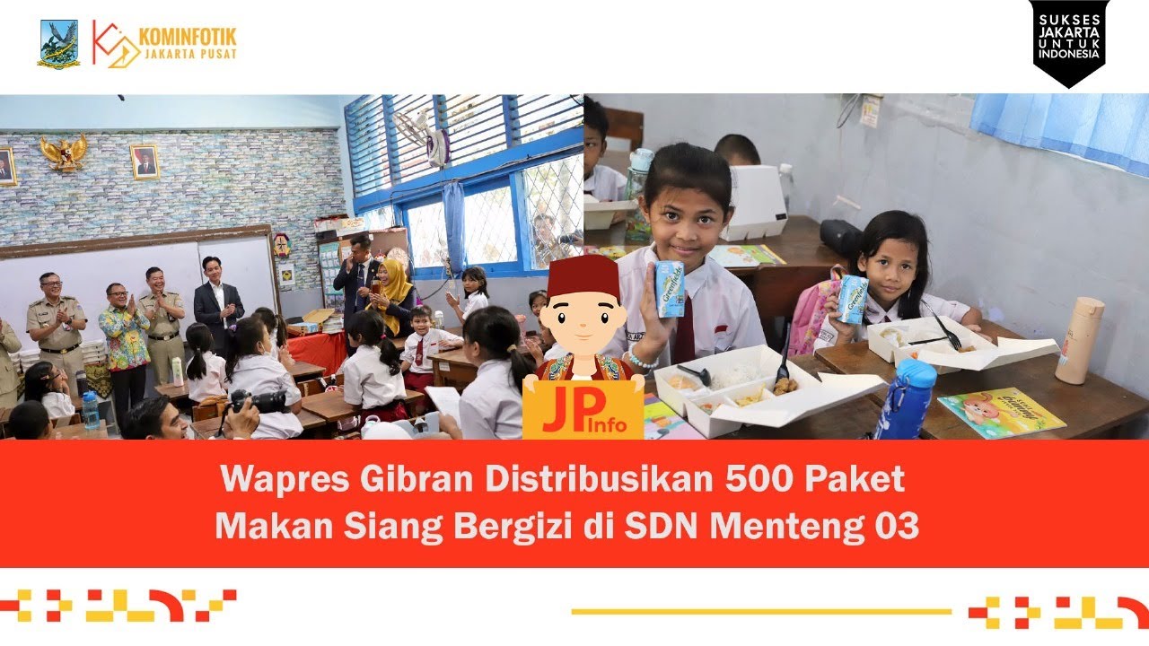 Wapres Gibran Distribusikan 500 Paket Makan Siang Bergizi di SDN Menteng 03