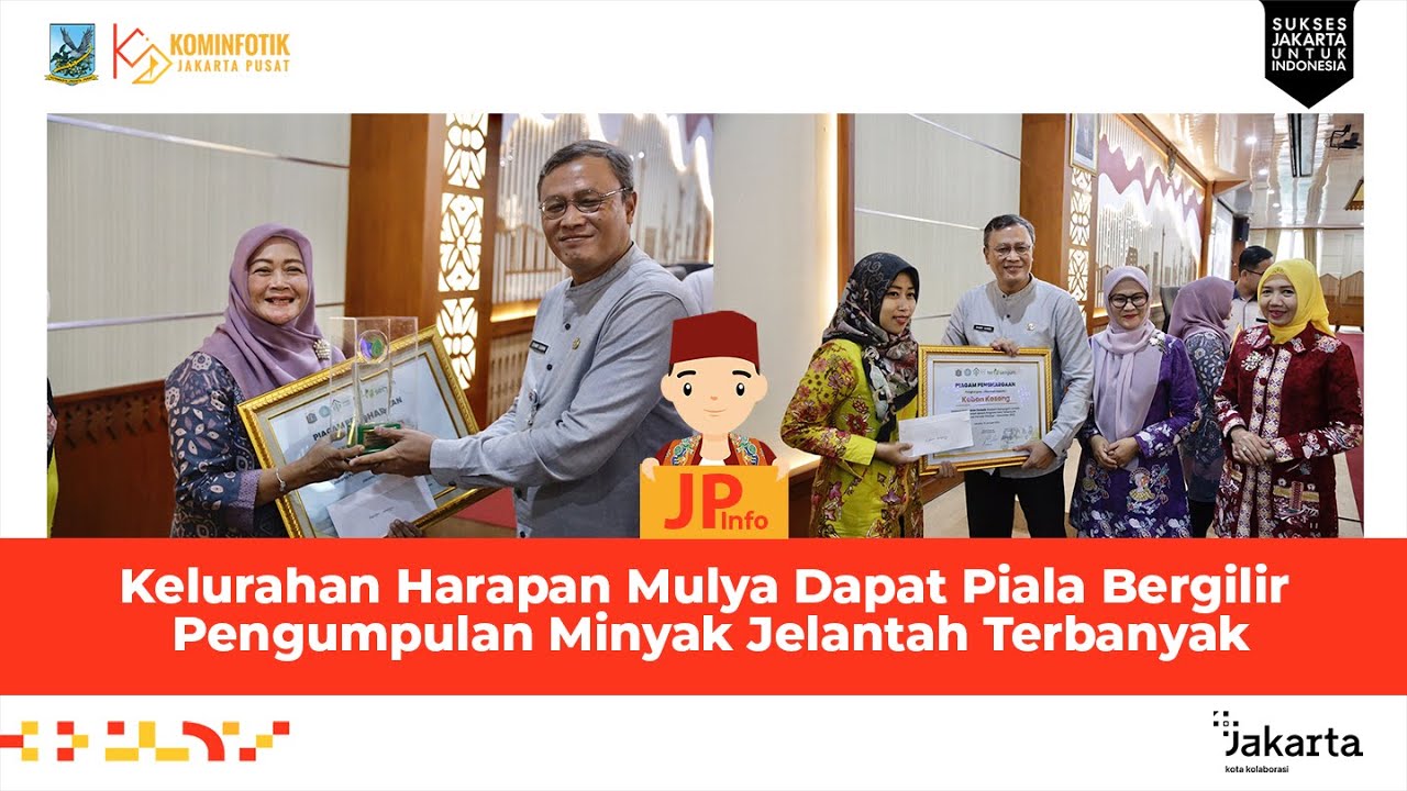 Kelurahan Harapan Mulya Dapat Piala Bergilir Pengumpulan Minyak Jelantah Terbanyak