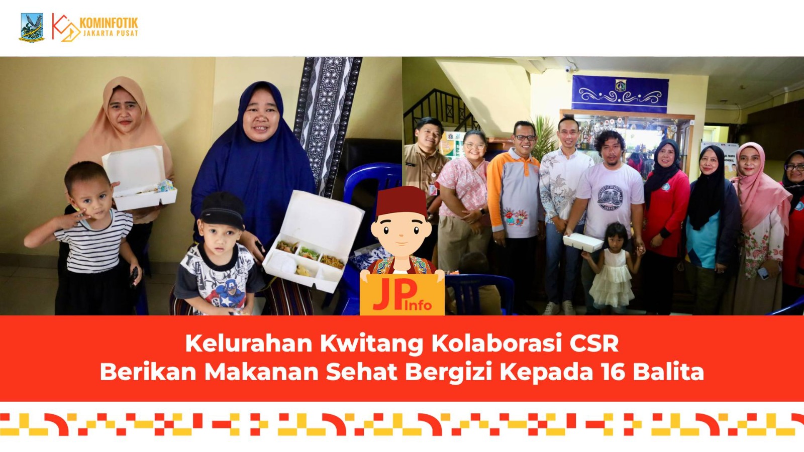  Kelurahan Kwitang Kolaborasi CSR Berikan Makanan Sehat Bergizi Kepada 16 Balita