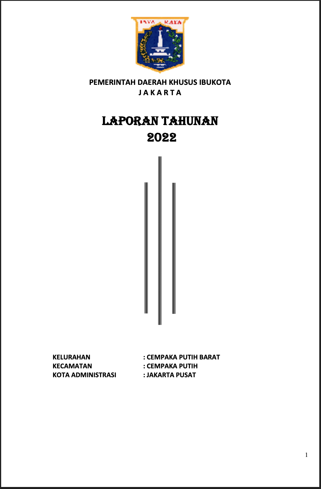 Cover Laporan Tahunan Kelurahan Cempaka Putih Barat 2022